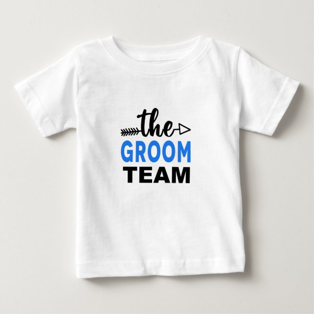 T-shirt Pour Bébé L'équipe du marié bleu (Devant)