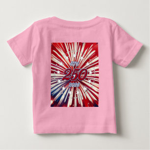 T-shirt Pour Bébé Les 250 ans d'Amérique 1776-2026 Feux d'Artifice R