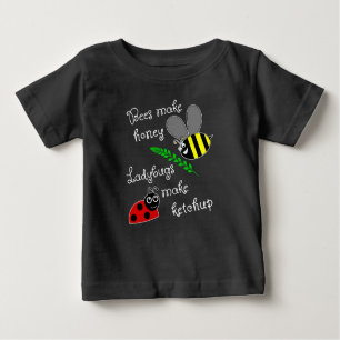T-shirt Pour Bébé Les abeilles font du miel, les Ladybugs font du ke