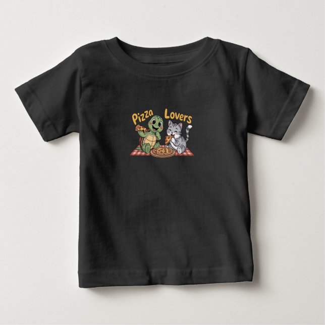 T-shirt Pour Bébé Les amateurs de pizzas (Devant)