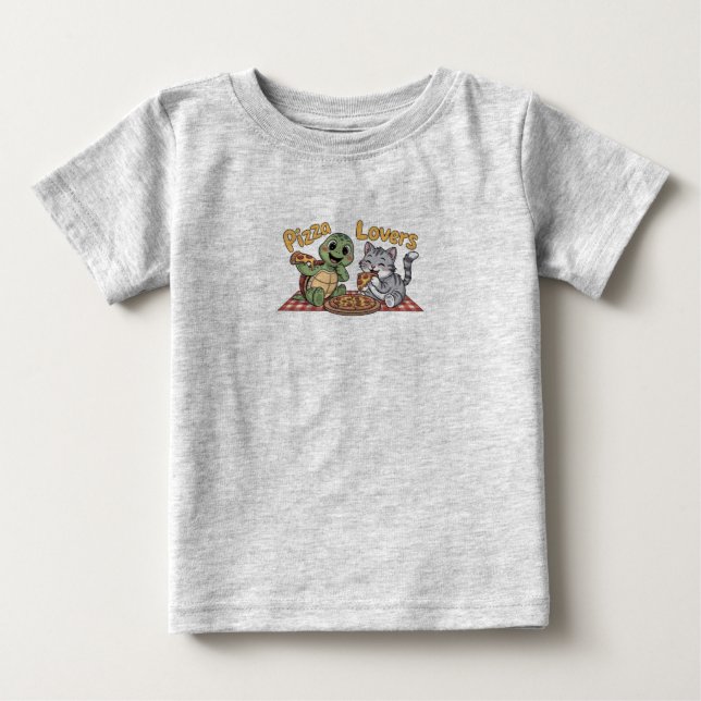 T-shirt Pour Bébé Les amateurs de pizzas (Devant)
