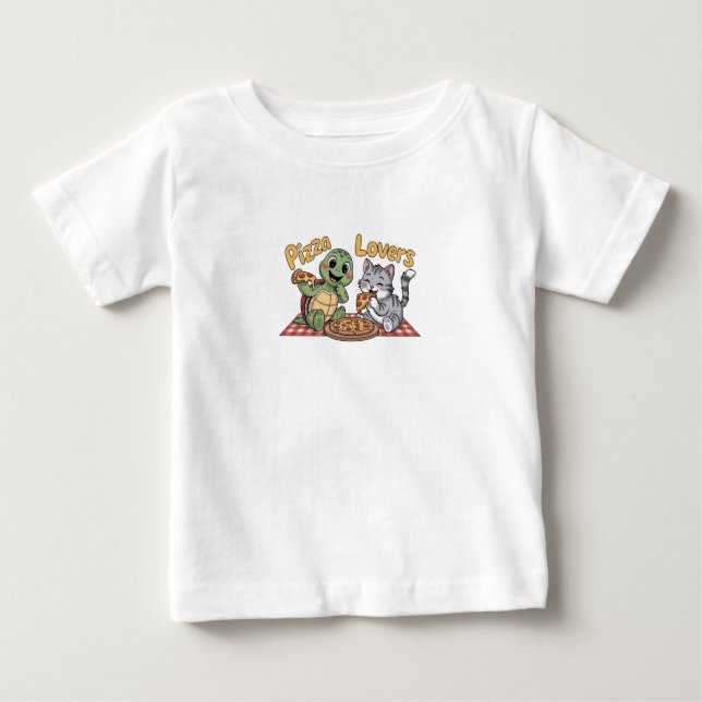 T-shirt Pour Bébé Les amateurs de pizzas (Devant)