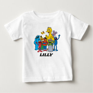 T-shirt Pour Bébé Les amis de Sesame Street qui saluent