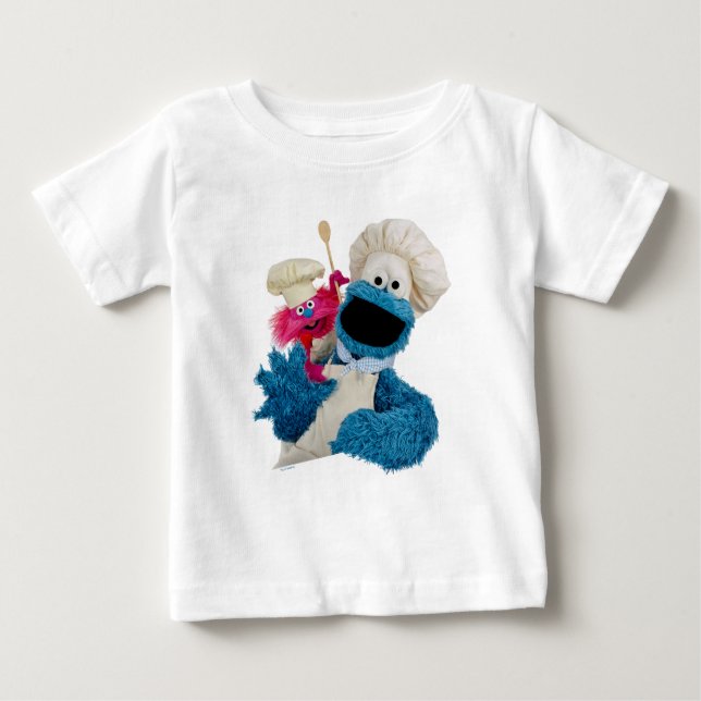 T-shirt Pour Bébé Les amis du camion de cuisine de Cookie Monster (Devant)