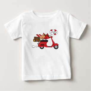 T-shirt Pour Bébé Les amoureux du Cardinal Rouge sur Scooter