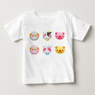 T-shirt Pour Bébé Les animaux de ferme de Kawaii