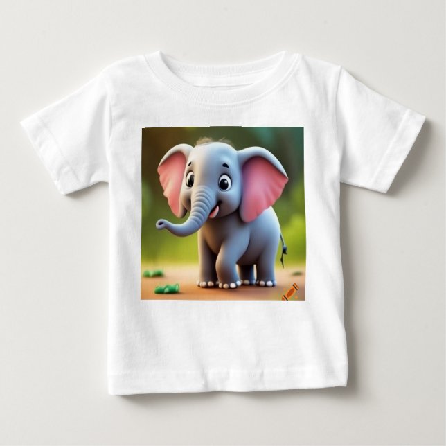 T-shirt Pour Bébé Les antiquités de l’éléphant espiègle" (Devant)