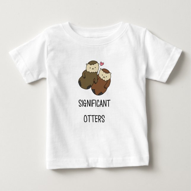 T-shirt Pour Bébé Les chemises du couple SIGNIFICATIF de LOUTRES, (Devant)