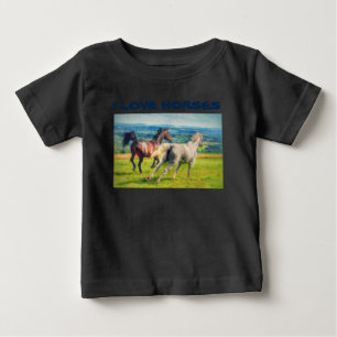 T-shirt Pour Bébé Les chevaux galopants
