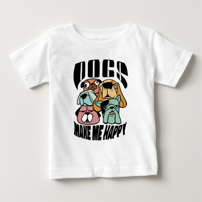 T-shirt Pour Bébé Les chiens me rendent heureux (Devant)