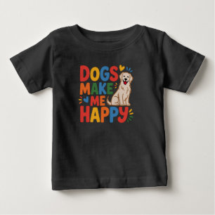 T-shirt Pour Bébé Les chiens me rendent heureux Citation inspirante