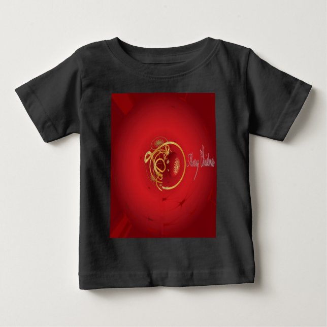 T-shirt Pour Bébé Les cloches de Noël rouges Jingle ont un beau jour (Devant)