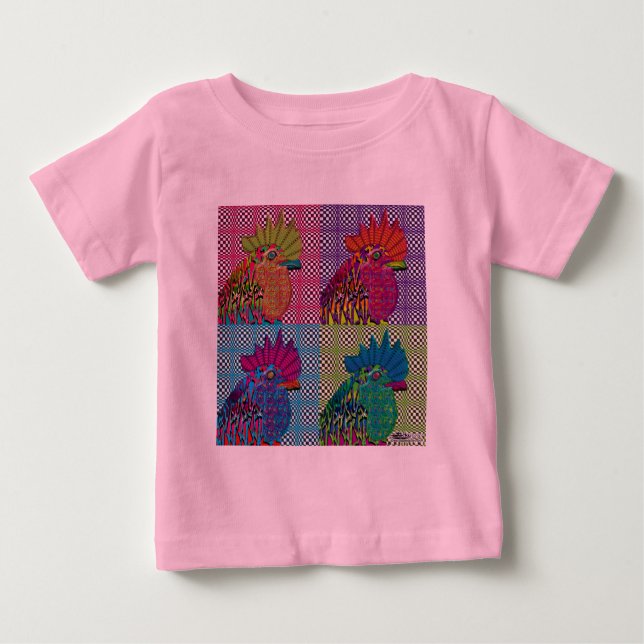 T-shirt Pour Bébé Les coqs sont devenus psycho (Devant)