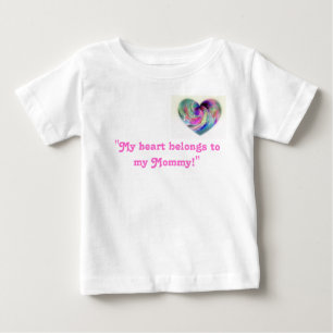 T-shirt Pour Bébé Les couleurs de l'amour, "mon coeur appartient à