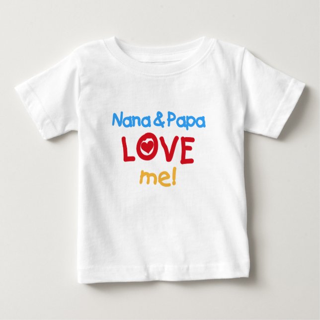 T-shirt Pour Bébé Les couleurs primaires Nana et le papa m'aiment (Devant)