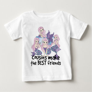 T-shirt Pour Bébé les cousines des sirènes font les meilleures amies