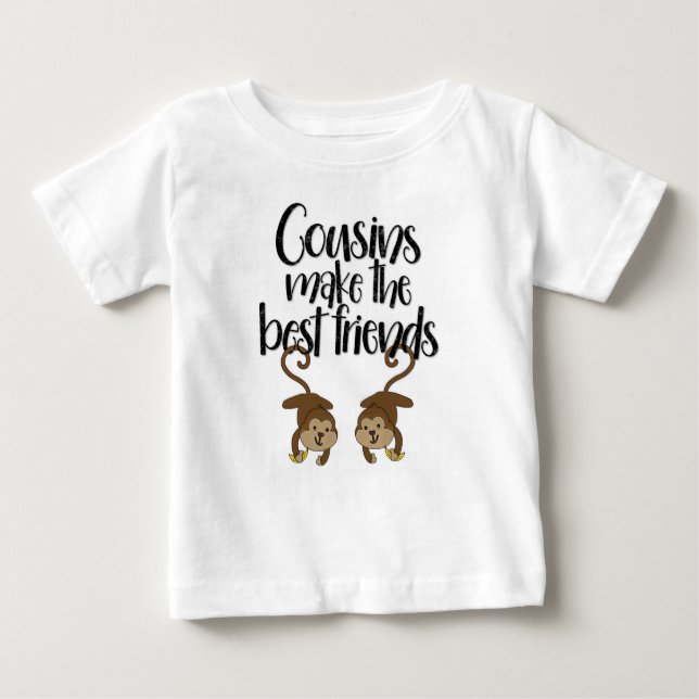 T-shirt Pour Bébé Les "cousins combinaison de singe font meilleurs (Devant)