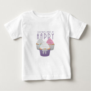 T-shirt Pour Bébé Les Cupcakes Me Rendent Heureux