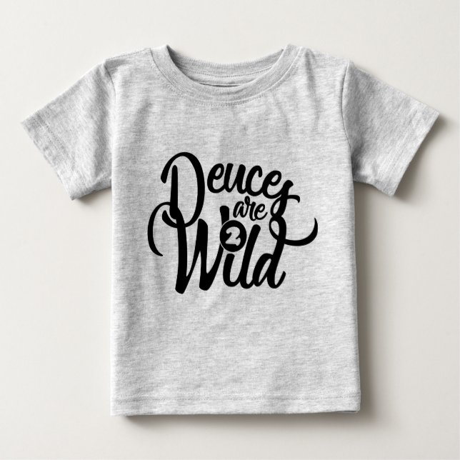 T-shirt Pour Bébé les deux sont pièce en t sauvage d'anniversaire (Devant)