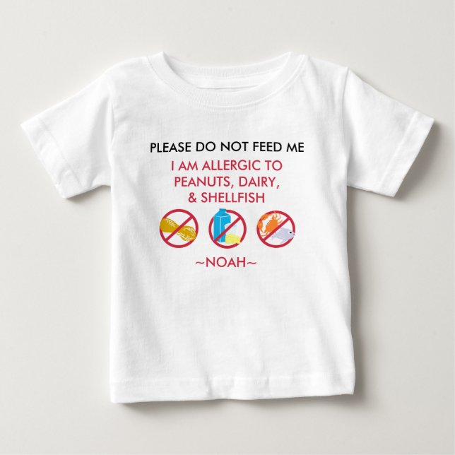 T-shirt Pour Bébé Les enfants ont personnalisé l'allergie (Devant)