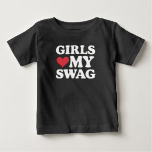 T-shirt Pour Bébé Les filles aiment mon cœur swag pour la Saint-Vale