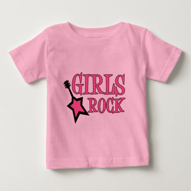 T-shirt Pour Bébé Les filles Rock ! (Devant)