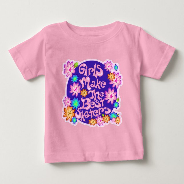 T-shirt Pour Bébé Les filles sont les meilleurs skateurs ! (Devant)