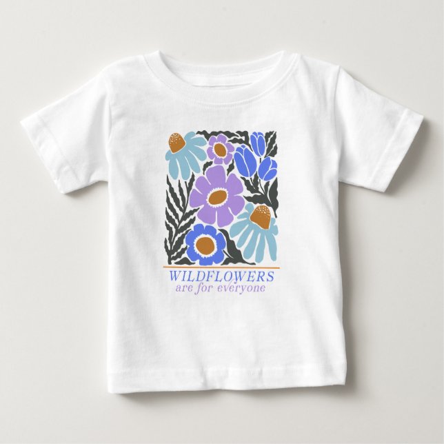 T-shirt Pour Bébé Les fleurs sauvages sont pour tous Style Moderne N (Devant)