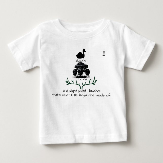 T-shirt Pour Bébé "...les garçons sont faits de..." Personnalisable (Devant)