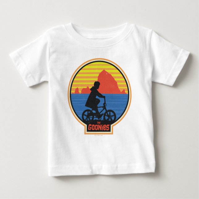 T-shirt Pour Bébé Les Goonies Retro Mikey équitation Vélo Graphique (Devant)