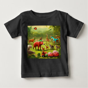 T-shirt Pour Bébé Les Jeux Olympiques de la Jungle : une aventure ru