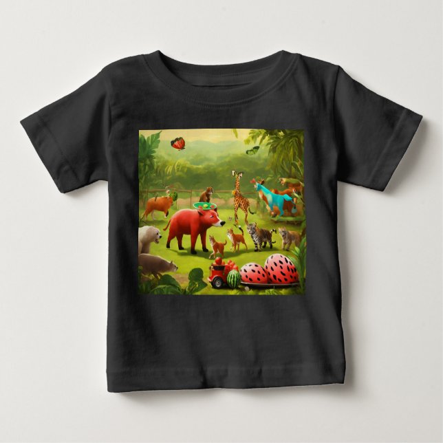 T-shirt Pour Bébé Les Jeux Olympiques de la Jungle : une aventure ru (Devant)