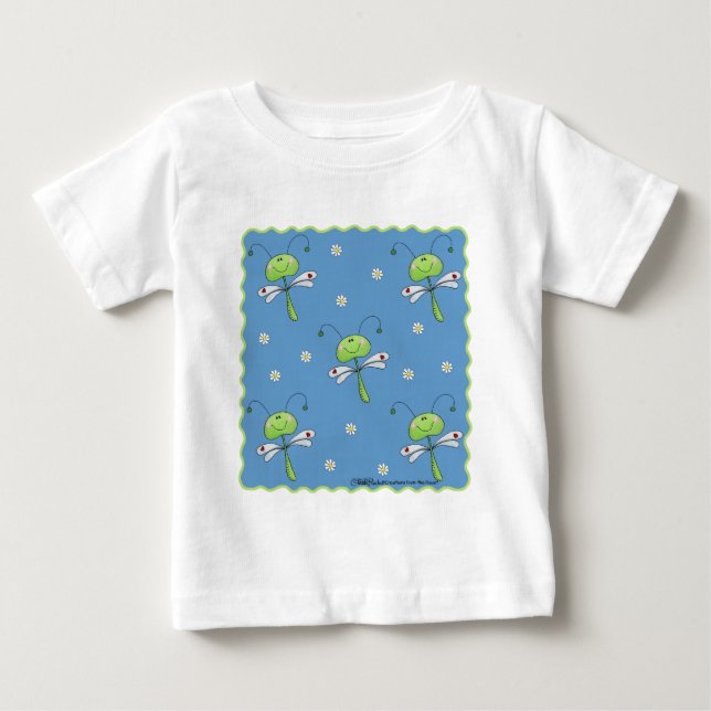 T-shirt Pour Bébé Les libellules et les marguerites (Devant)