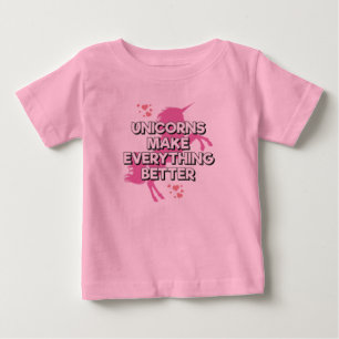 T-shirt Pour Bébé Les licornes de filles font que tout est meilleur