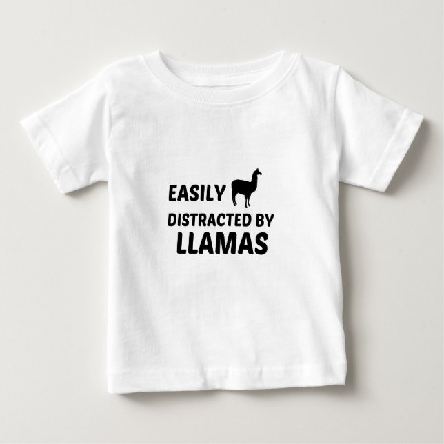 T-SHIRT POUR BÉBÉ LES LLAMAS FACILEMENT DISTRAITS (Devant)