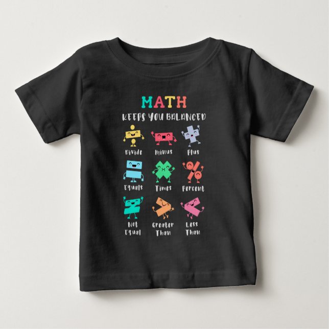 T-shirt Pour Bébé Les maths vous gardent en équilibre (Devant)