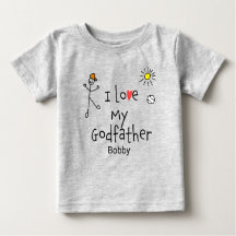 Les mignons garçons J'aime Mon Parrain Bébé Tee