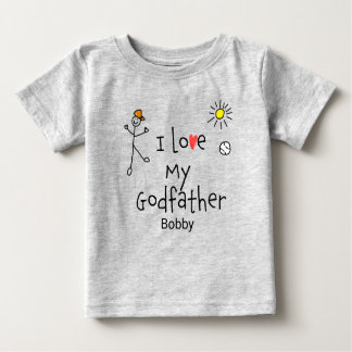 T-shirt Pour Bébé Les mignons garçons J'aime Mon Parrain Bébé Tee