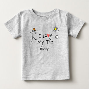 T-shirt Pour Bébé Les mignons garçons J'aime Mon Tio Baby Tee