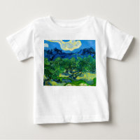 Les oliviers de Van Gogh dans un paysage montagneu
