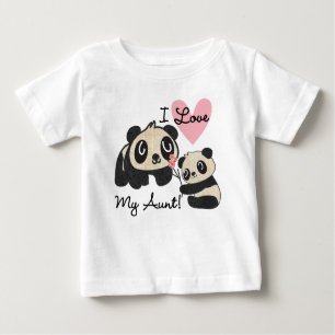 T-shirt Pour Bébé Les pandas I aiment ma tante