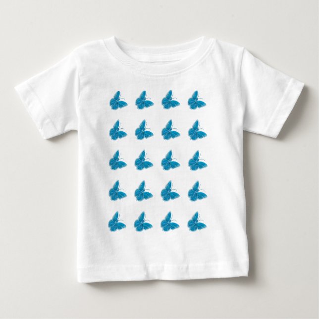 T-shirt Pour Bébé Les papillons bleus de Chapman volent (Devant)