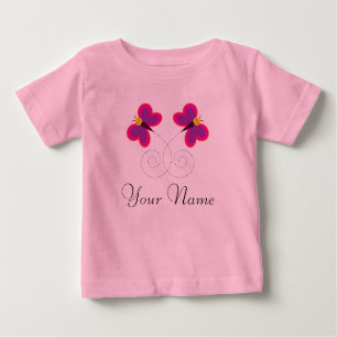 T-shirt Pour Bébé Les papillons jumeaux ont personnalisé des filles