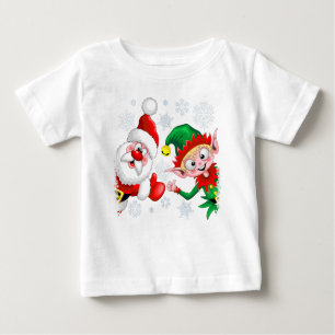 T-shirt Pour Bébé Les personnages de Noël de père Noël et Elf