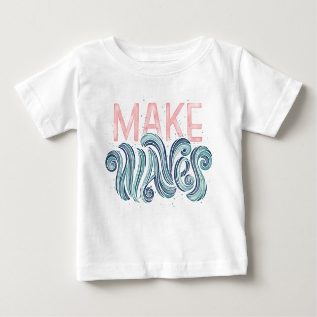 T-shirt Pour Bébé Les petites filles font des vagues (Devant)