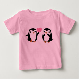 T-shirt Pour Bébé Les pingouins amoureux