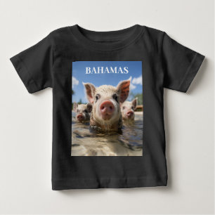T-shirt Pour Bébé Les porcs nageurs des Bahamas - Aventure à la plag