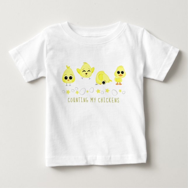 T-shirt Pour Bébé Les poulets et les canards comptent mes poulets di (Devant)