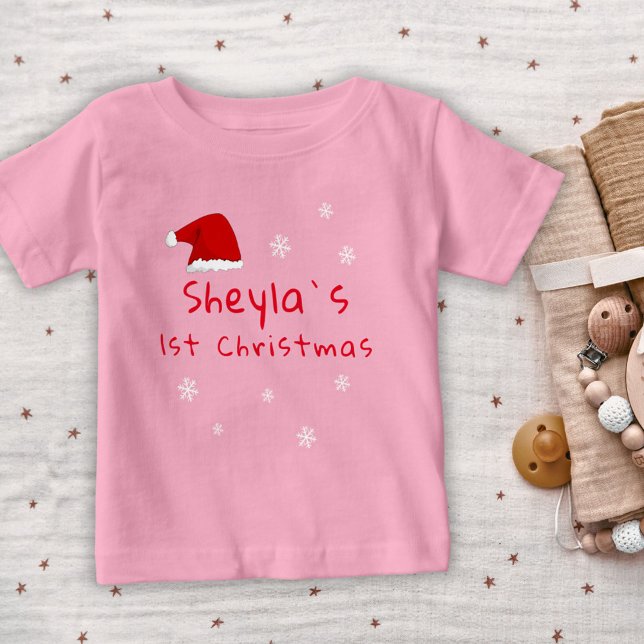 T-shirt Pour Bébé Les premiers flocons de neige de Noël du Père Noël (Créateur téléchargé)