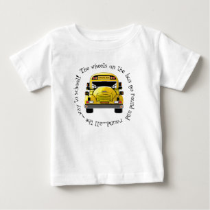 T-shirt Pour Bébé Les roues d'autobus scolaire vont autour de la